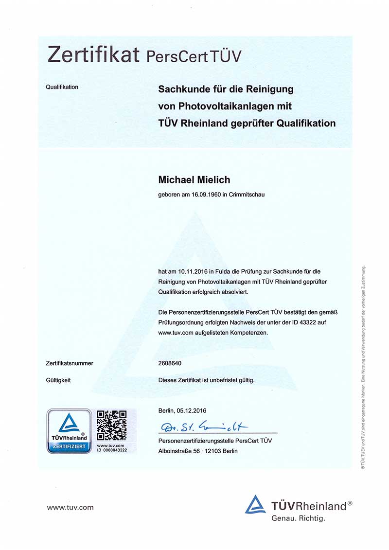 Zertifikat TÜV